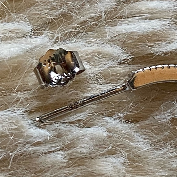 STUNNING White Sapphire & Sterling Silver Red Envelope Hoop Earrings NEW - Picture 5 of 12